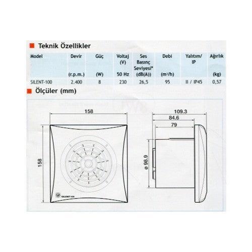 Soler Palau Silent 100 CZ Sessiz Banyo Fanı - Soler Palau