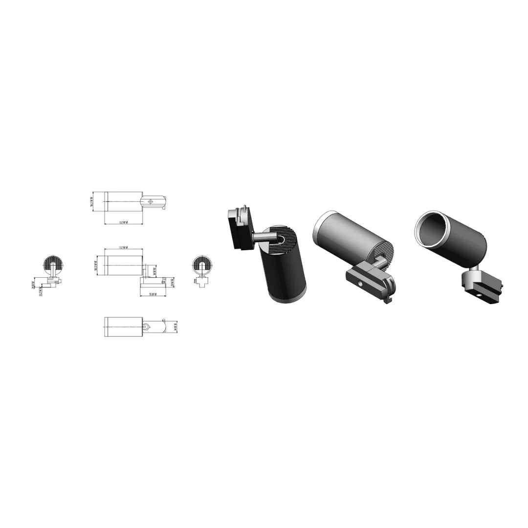 Qavun Holo Serisi Yuvarlak Siyah Ray Spot Light QV 15202-020