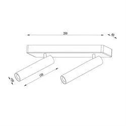 Jupiter Beyaz & Siyah 3000K Gün Işığı 2x3W 2’li Rozanslı Sıva Üstü Spot LC508 B&S - Jupiter