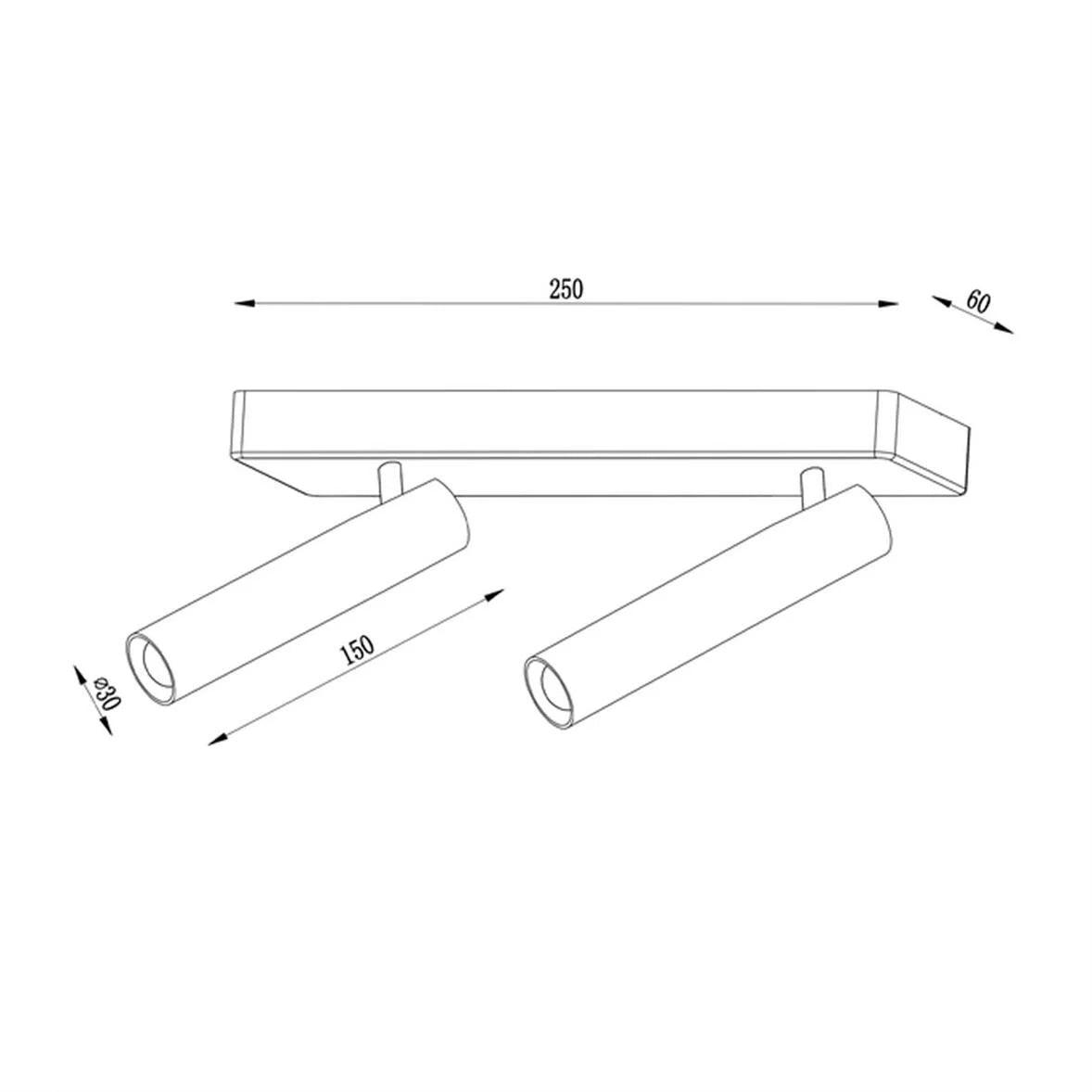 Jupiter Siyah & Altın 3000K Gün Işığı 2x3W 2’li Rozanslı Sıva Üstü Spot LC508 S&A - Jupiter