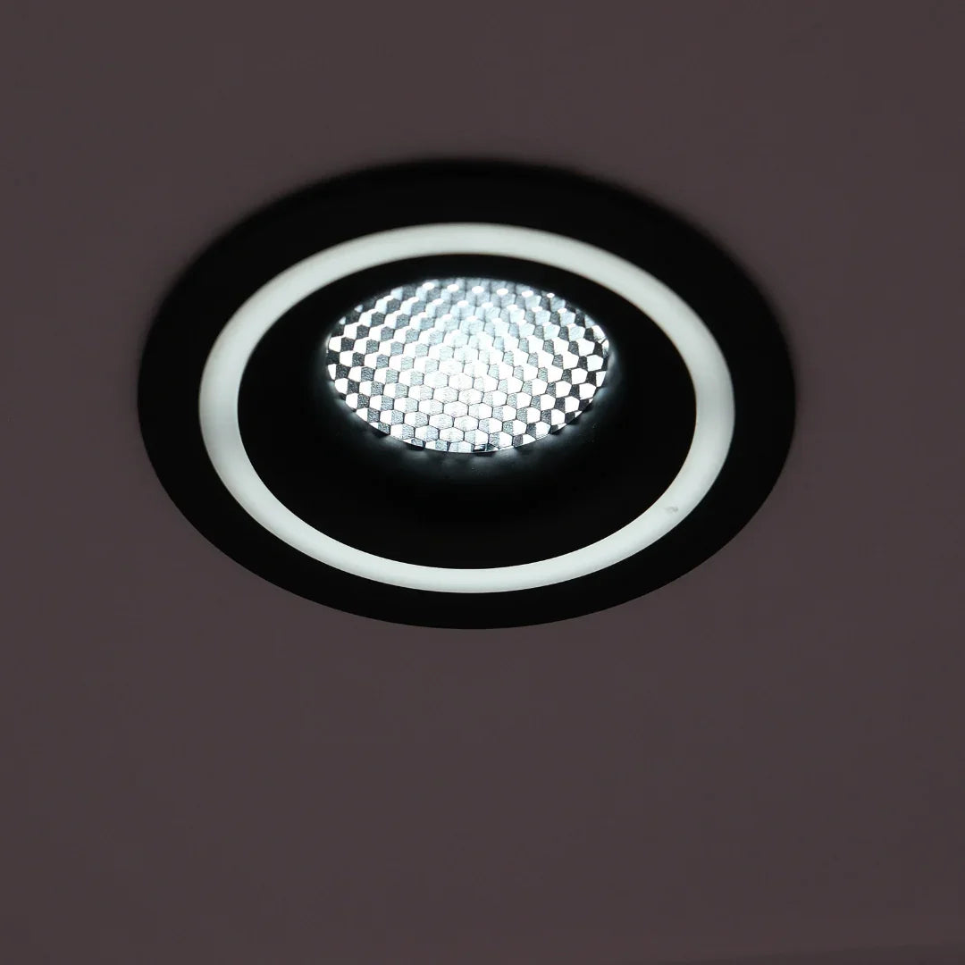 Qavun Holo Serisi Yuvarlak Siyah Bal Peteği Spot Light QV 11202-004