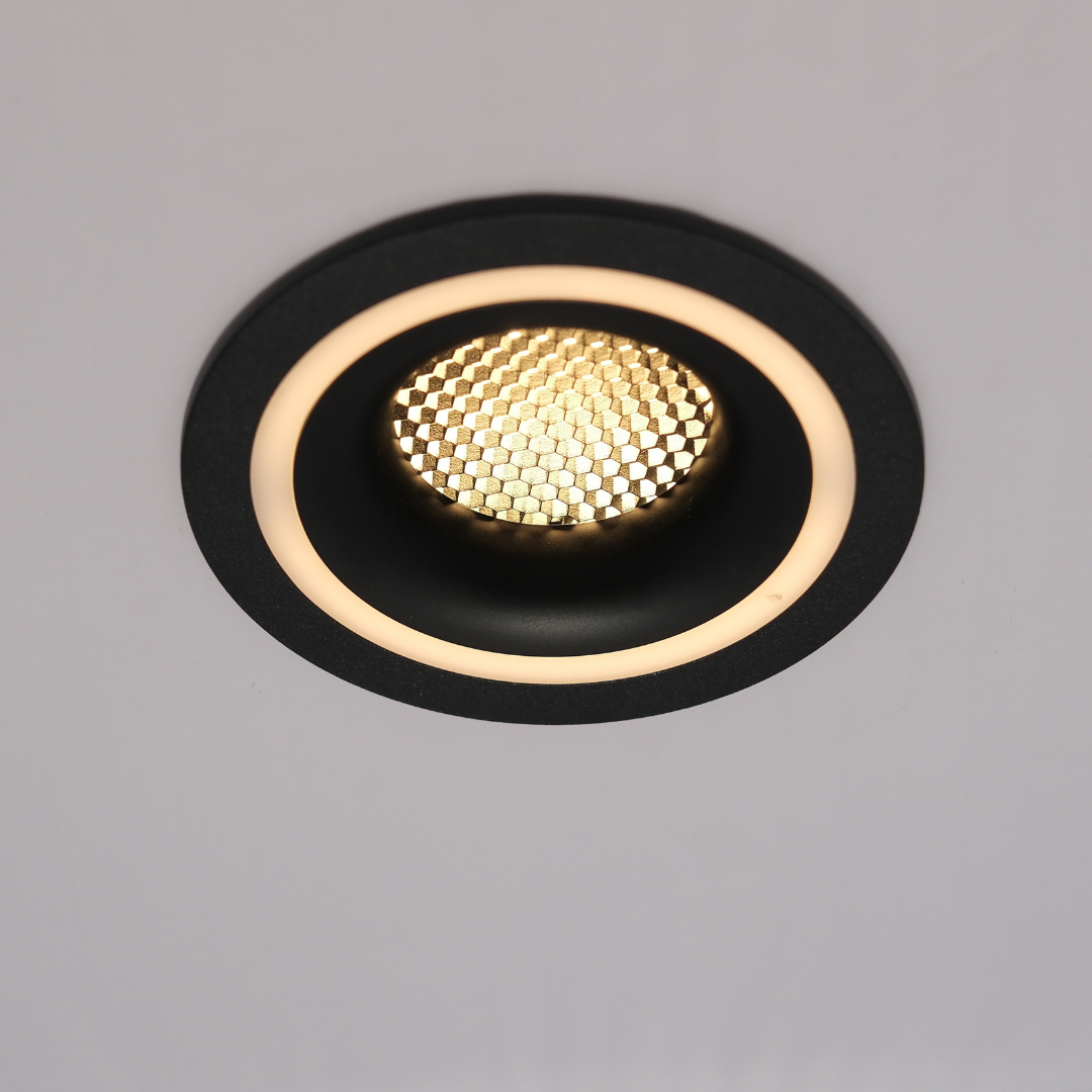 Qavun Holo Serisi Yuvarlak Siyah Bal Peteği Spot Light QV 11202-004