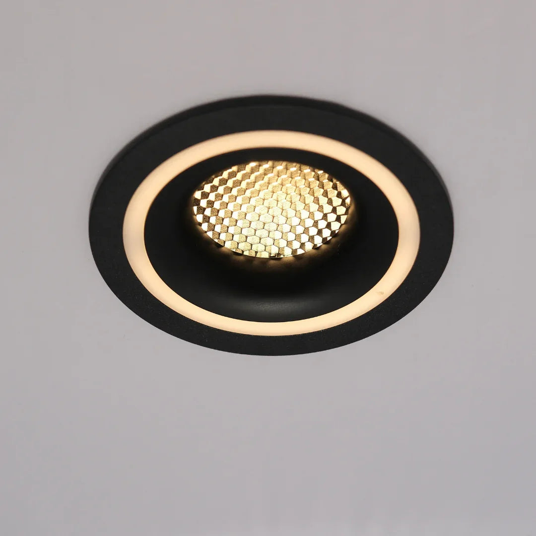 Qavun Holo Serisi Yuvarlak Siyah Bal Peteği Spot Light QV 11202-004
