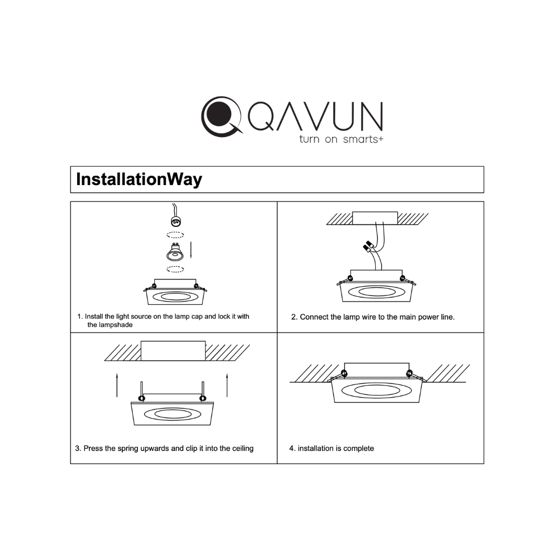 Qavun Holo Serisi Kare Siyah Spot Light QV 11202-002