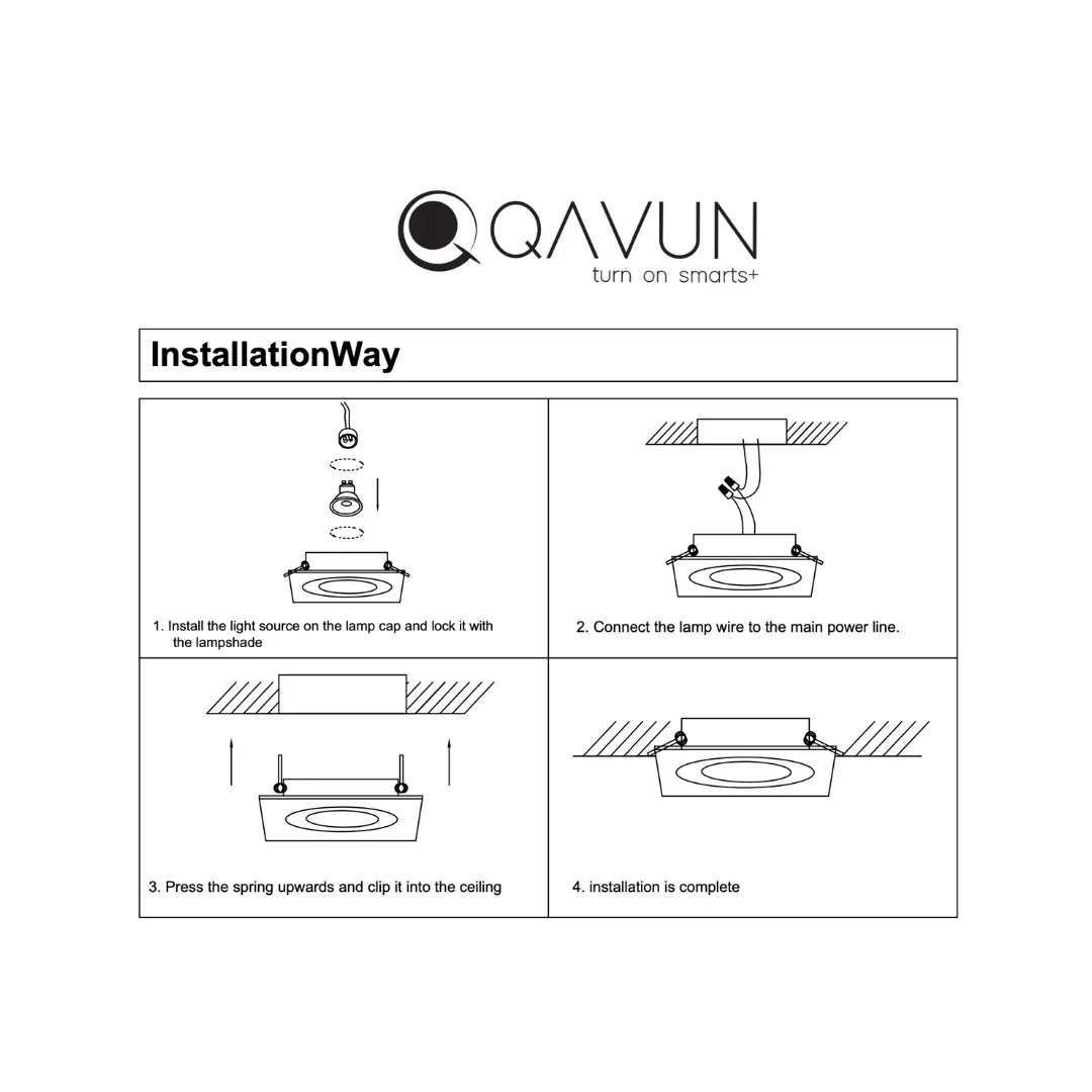 Qavun Holo Serisi Kare Siyah Spot Light QV 11202-002