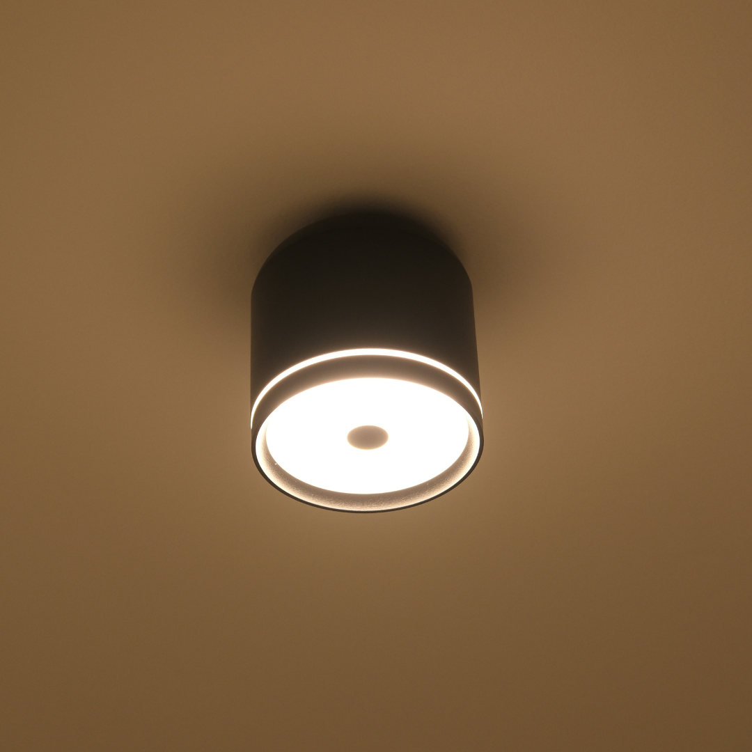 Qavun Arte Line Siyah Sıva Üstü Downlight