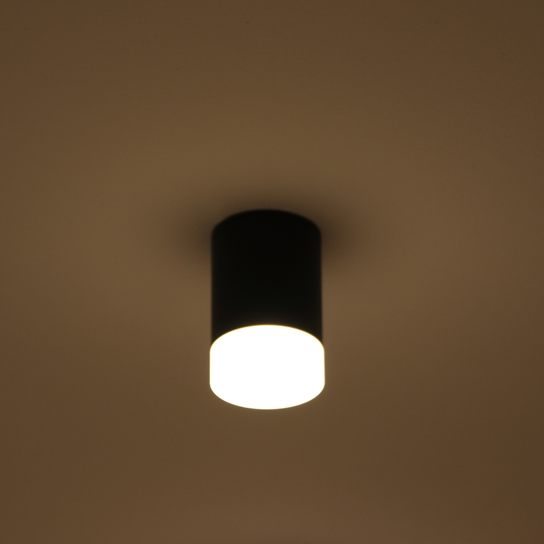 Qavun Holo Serisi Yuvarlak Siyah Sıva Üstü Spot Light QV 12202-018