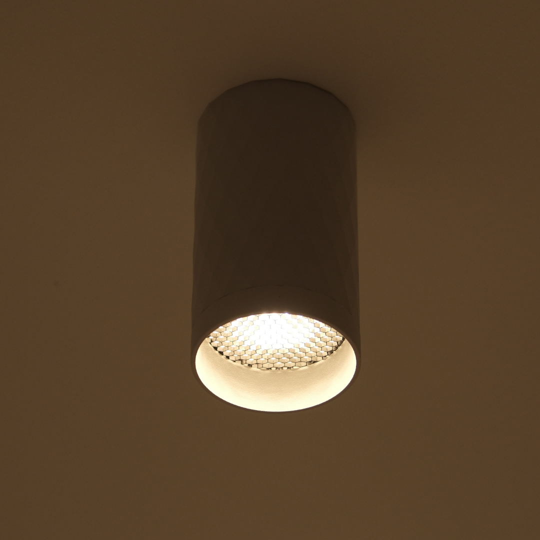 Qavun Retro Serisi Yuvarlak Beyaz Sıva Üstü Spot Light QV 12201-022