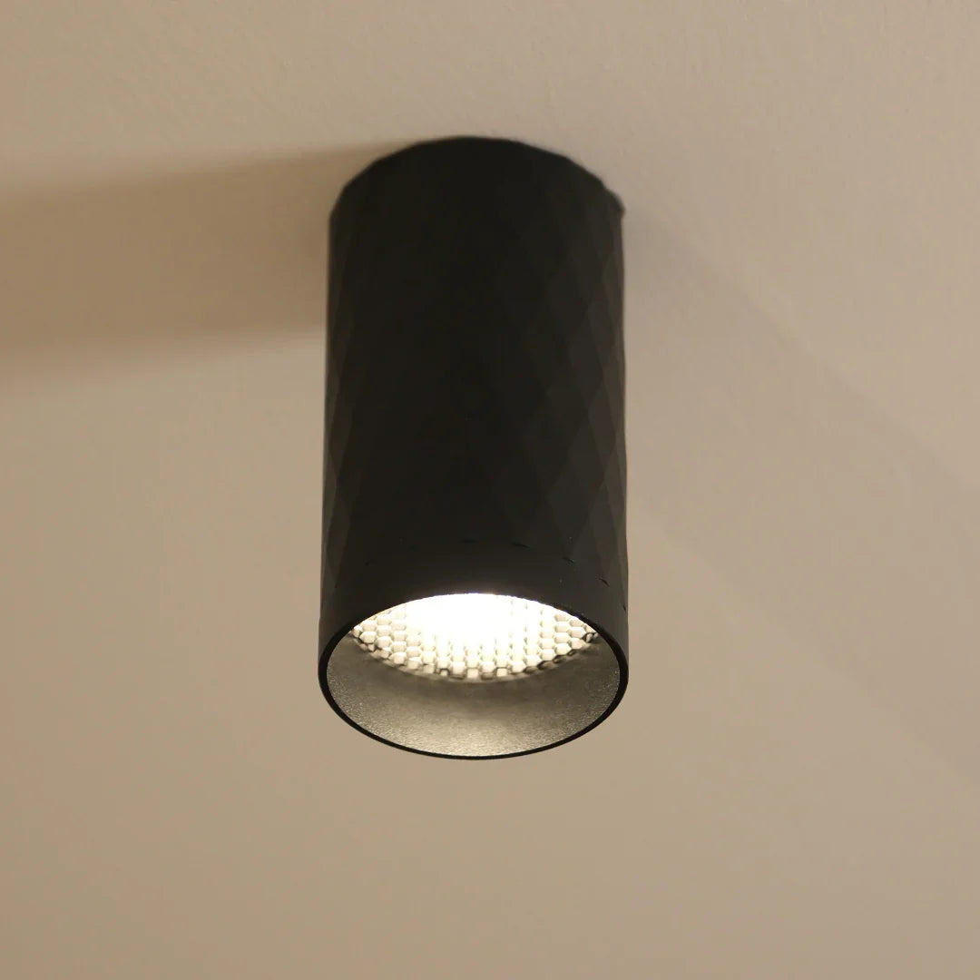 Qavun Retro Serisi Yuvarlak Siyah Sıva Üstü Spot Light QV 12202-022