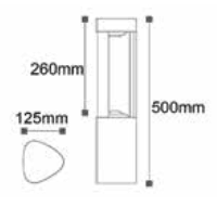 ACK 3000K 50 cm x 26 cm 12,5 cm 7W LED Bahçe Armatürü Dallas AG43-02102 - Ack