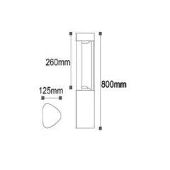 ACK 3000K 80 cm x 26 cm 12,5 cm 7W LED Bahçe Armatürü Dallas AG43-02302 - Ack