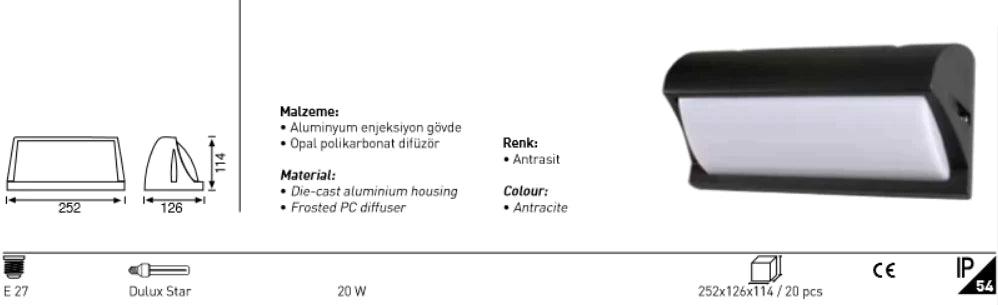 Jupiter E27 Duy Bahçe Aplik JW943 - Jupiter