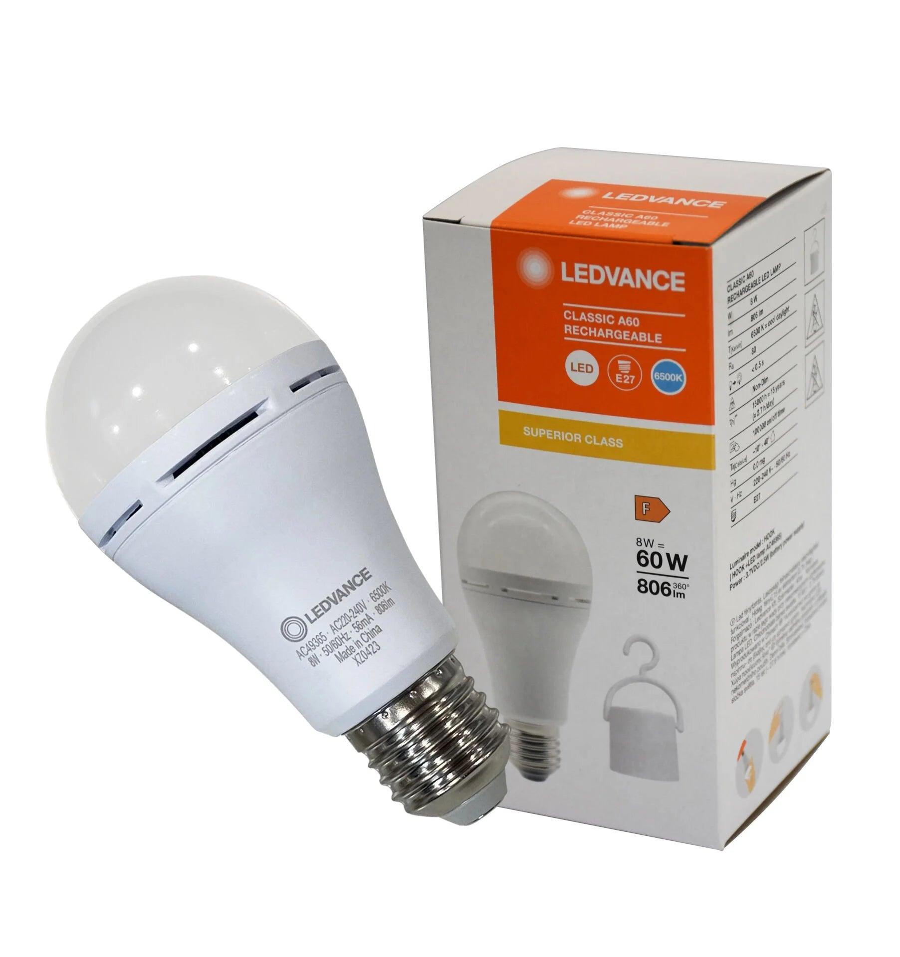 Ledvance LCLA60 Rech 8W/865 230V E27 Şarjlı Ampul - Ledvance