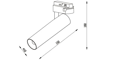 Jupiter 7w Siyah Monofaze Soketli 3000K LED Ray Spot LR659 S