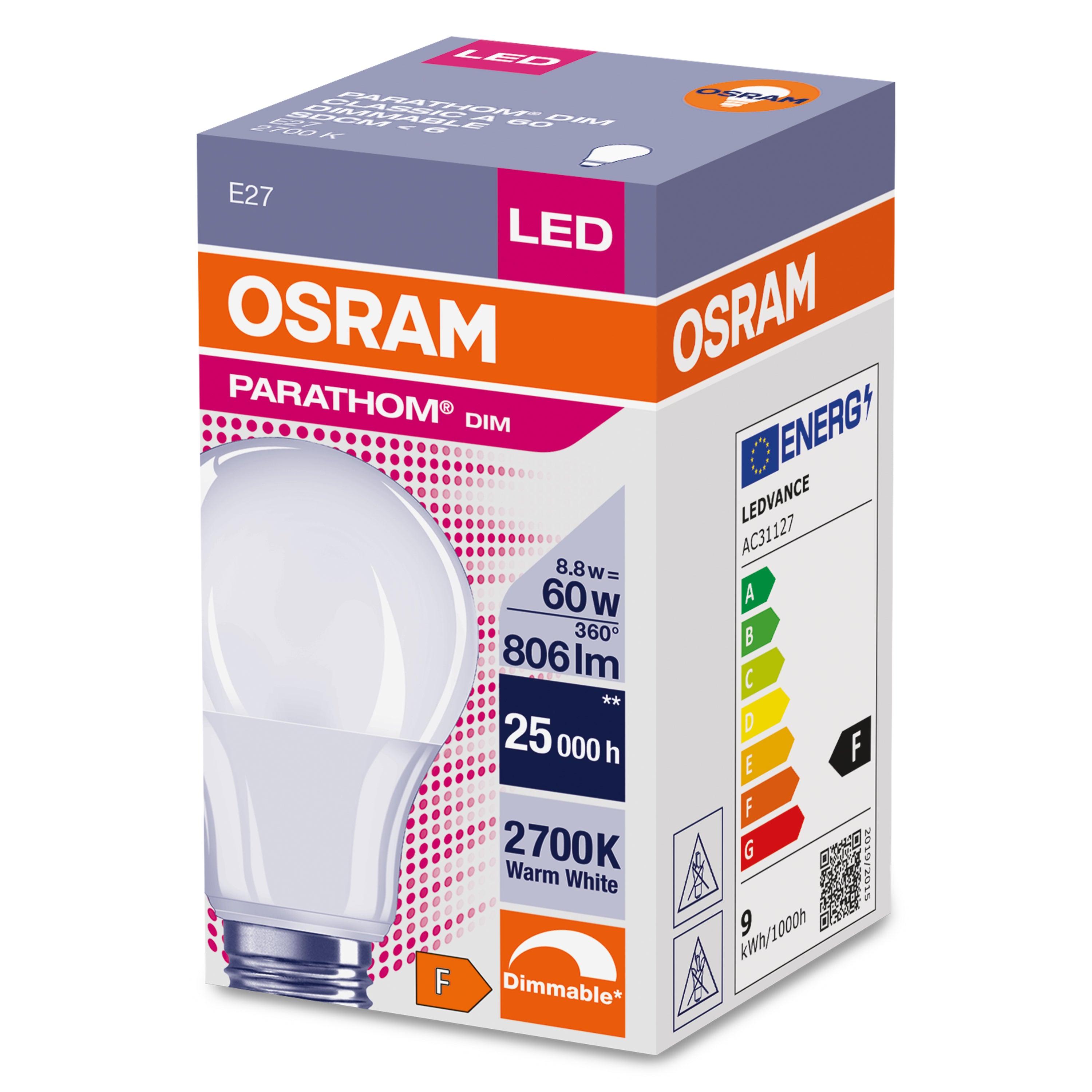 Osram Led Paratahom Clas A60 8,8W/827 E27 Dim - Osram