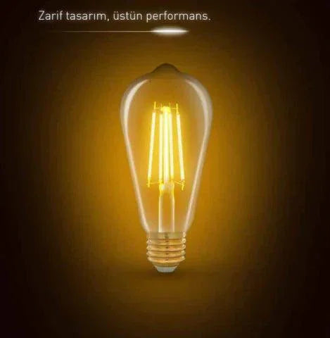 Panasonic E27 LED Filaman ST64 Rustik Lamba 7W 806lm 2700K Clear - Panasonic