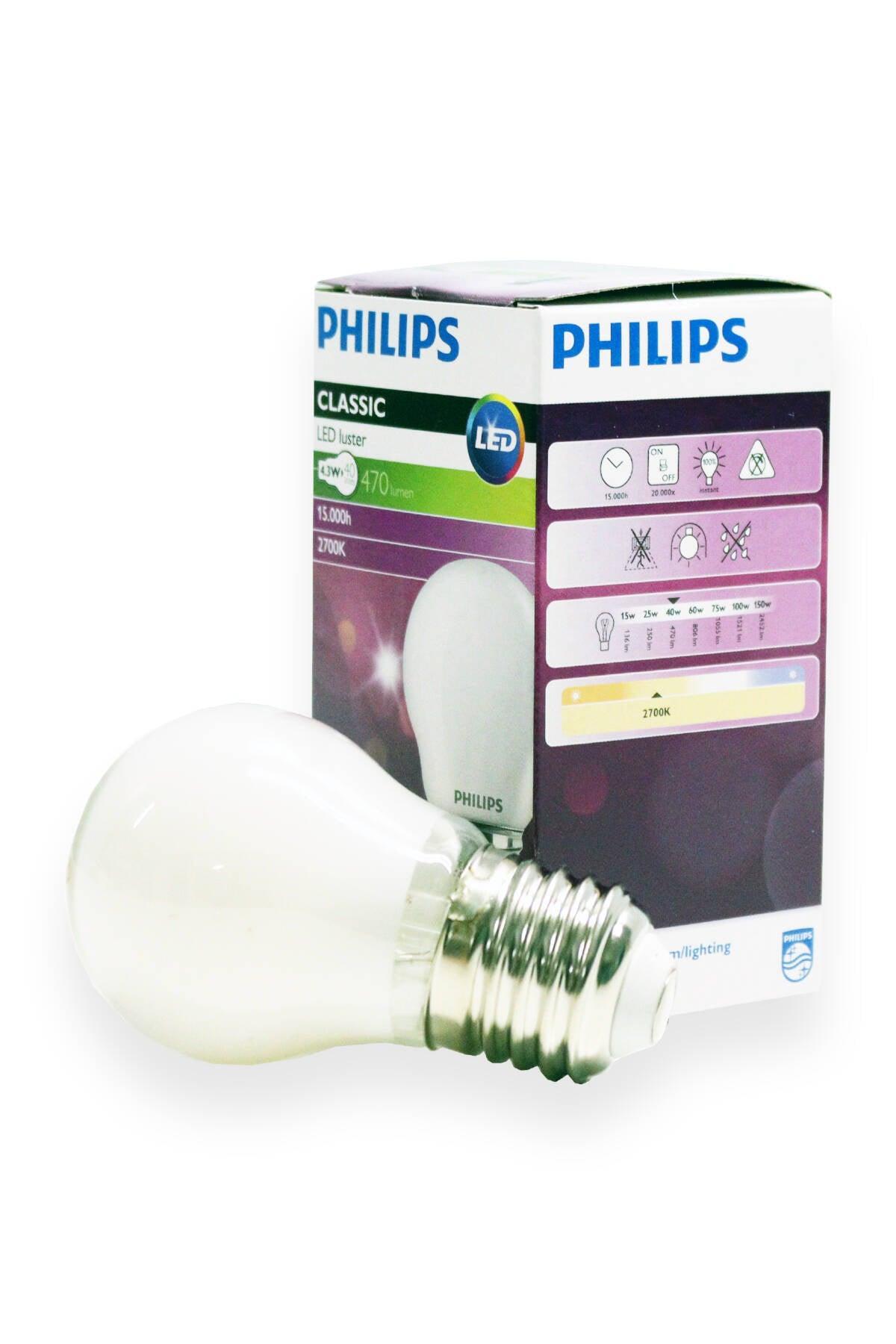 PHILIPS CLA LEDCandle ND 4.3-40W P45 E27 FR BUZLU TOP - Philips