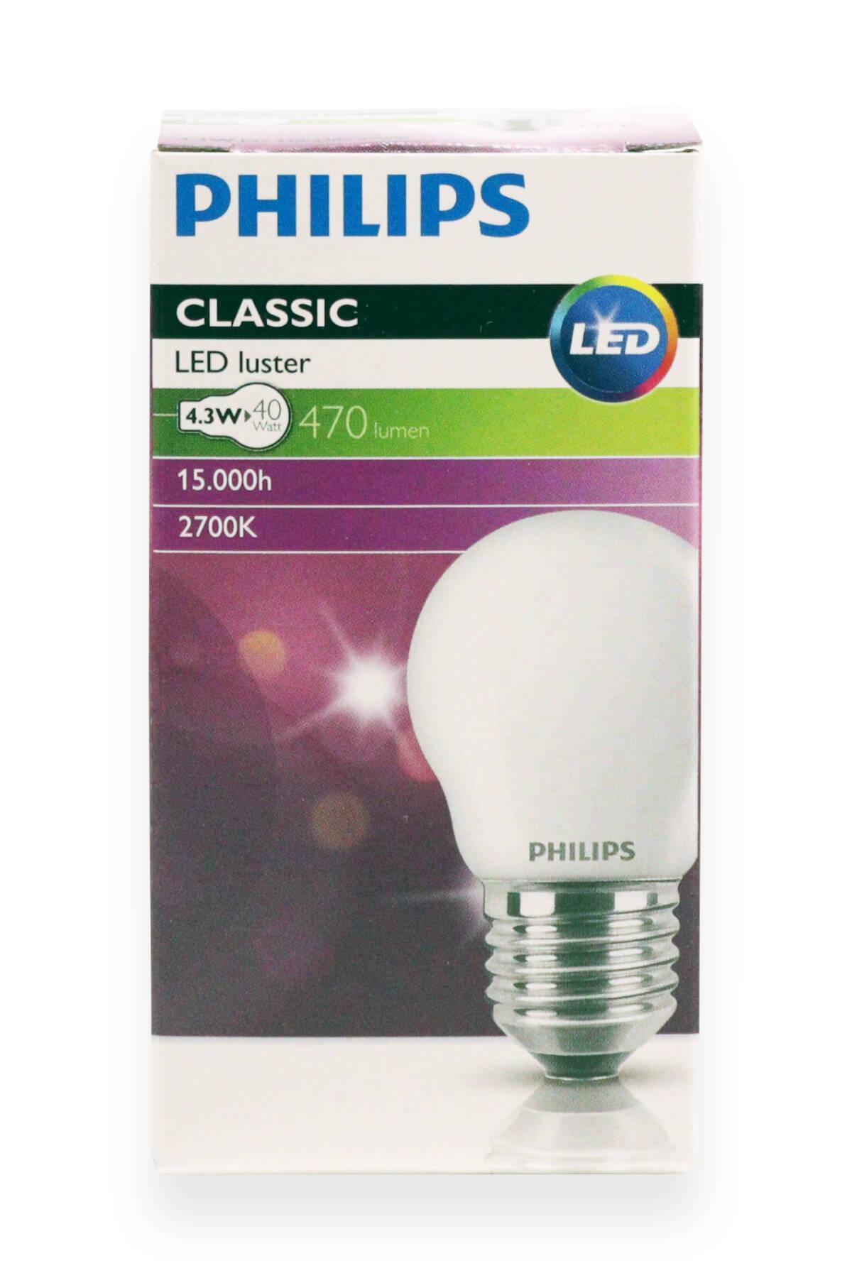 PHILIPS CLA LEDCandle ND 4.3-40W P45 E27 FR BUZLU TOP - Philips