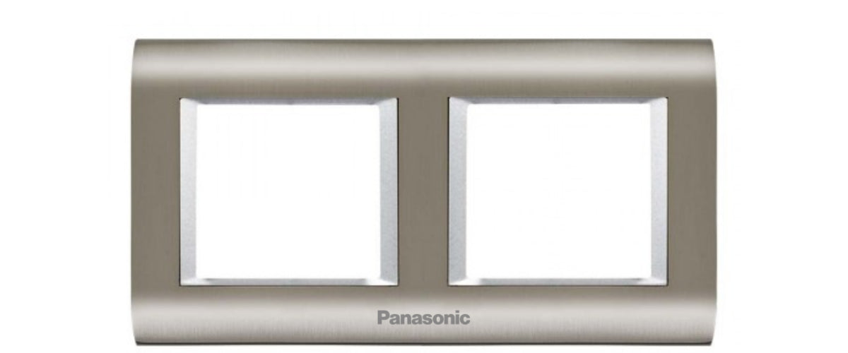 Viko Panasonic Thea 2x2M Sistema Inox+Metalik Beyaz Çerçeve