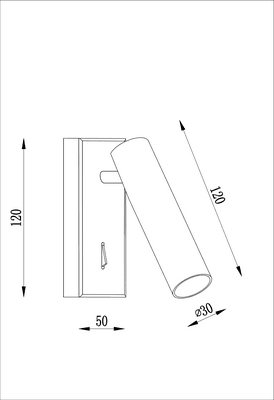 Siyah LED'li Yatak Başı Aplik - Jupiter