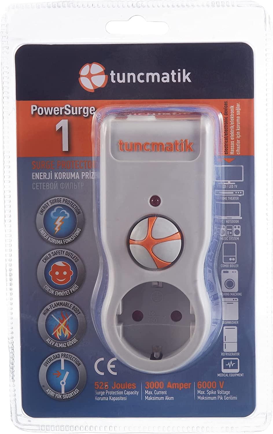 Tunçmatik Akım Koruyucu Priz Beyaz 1'Li - Aydinlatma Concept
