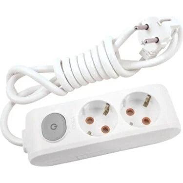 Viko 5 Metre Topraklı Anahtarlı Kablolu Multi-Let İkili Priz - Panasonic