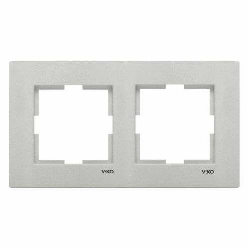 Viko 92190662 Novella Metalik Beyaz İkili Çerçeve - Panasonic