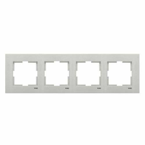 Viko 92190664 Novella Metalik Beyaz Dörtlü Çerçeve - Panasonic