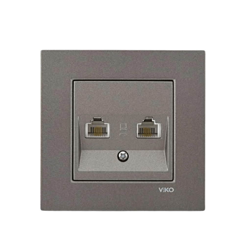 Viko-Novella Antrasit Cat3 2-li Telefon Prizi - Panasonic