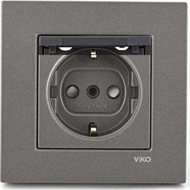 Viko Antrasit kapaklı Topraklı Priz - Panasonic
