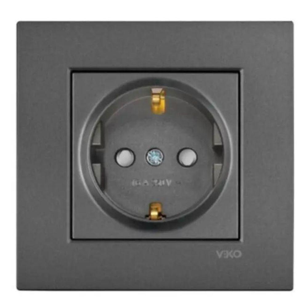 Viko-Novella Antrasit Topraklı Priz - Panasonic