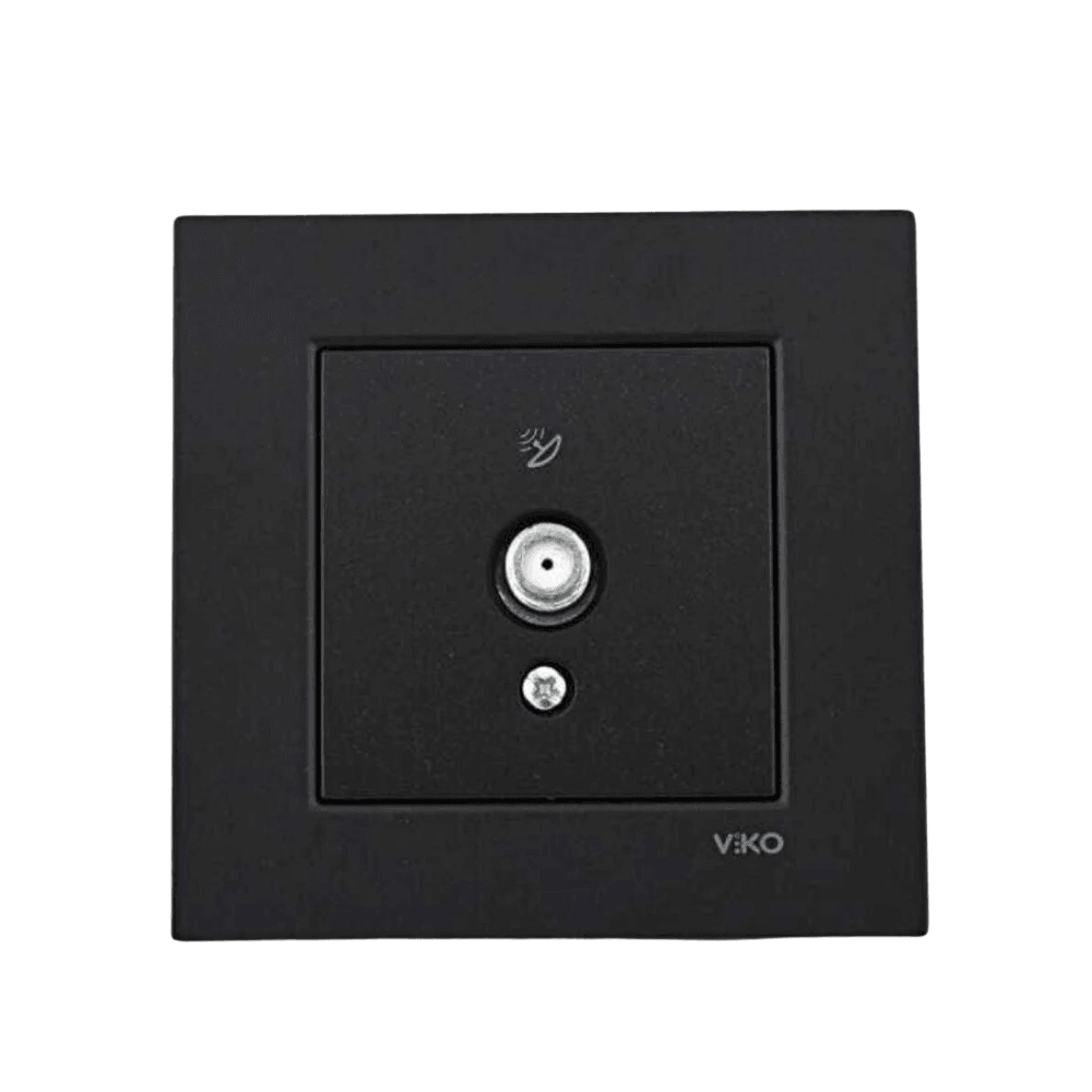 Viko-Novella Siyah Uydu Prizi F Konnektörlü Geçişli - Panasonic