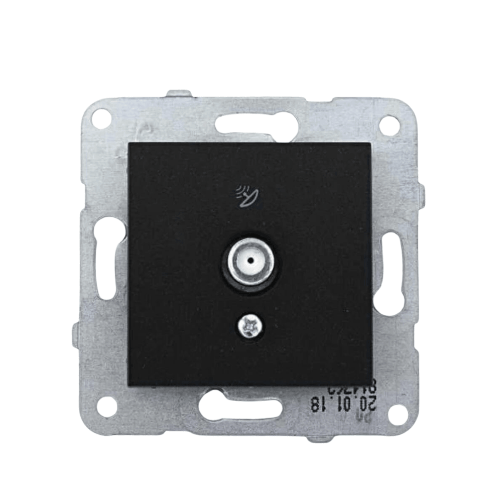 Viko-Novella Siyah Uydu Prizi F Konnektörlü Geçişli - Panasonic