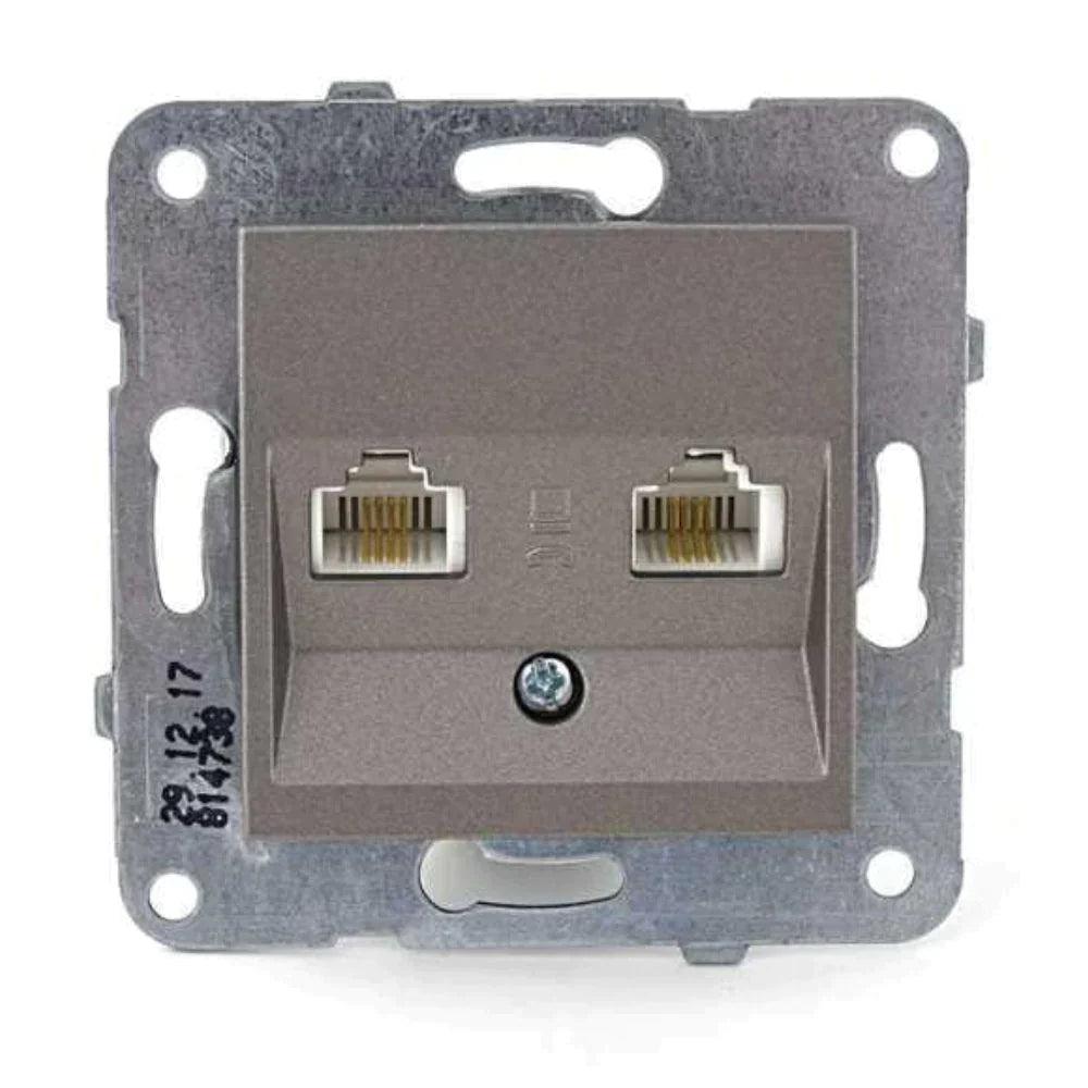 Viko-Trenda Antrasit Cat3 2-li Telefon Prizi - Panasonic