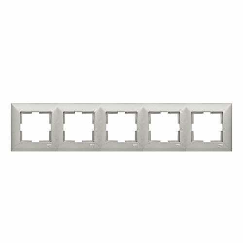 Viko 92190765 Trenda Metalik Beyaz Beşli Çerçeve - Panasonic