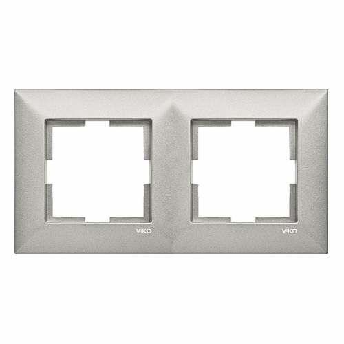 Viko 92190762 Trenda Metalik Beyaz İkili Çerçeve - Panasonic
