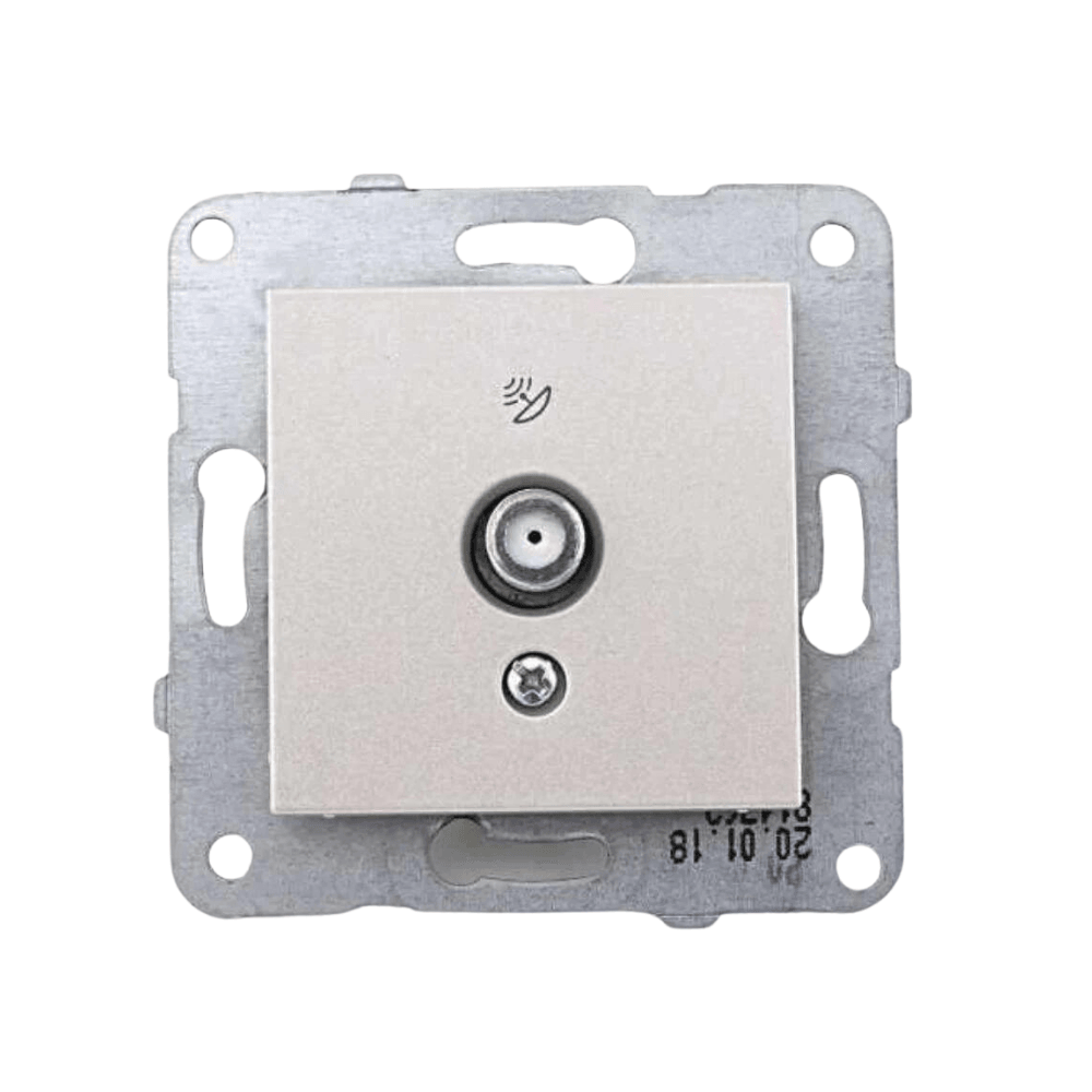 Viko Trenda Metalik Beyaz Uydu Prizi F Konnektörlü Geçişli 10dB - Panasonic