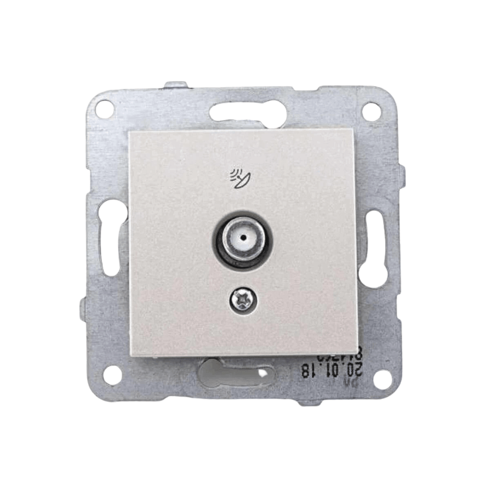 Viko Trenda Metalik Beyaz Uydu Prizi F Konnektörlü Sonlu - Panasonic