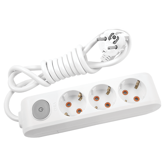 Viko Üçlü 2m Kablolu Çocuk Korumalı Anahtarlı Multi-Let Grup Priz - Panasonic