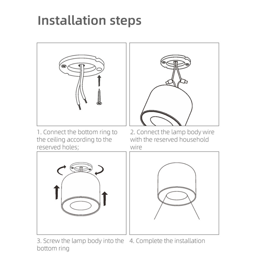 Qavun Arte Bone Beyaz Sıva Üstü Downlight