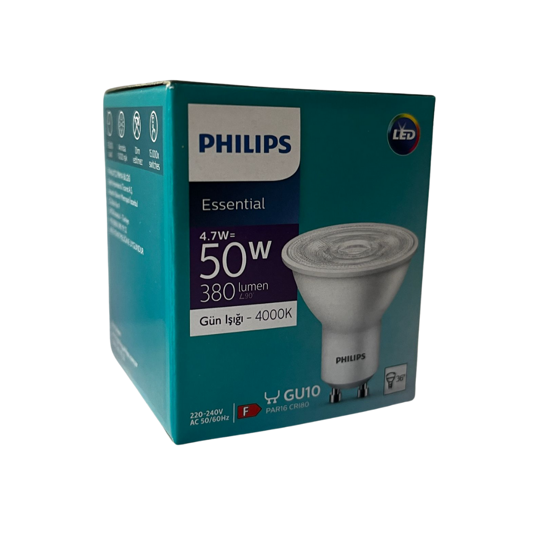 PHILIPS Essential LEDspot GU10 50W - 4.7W 4000K