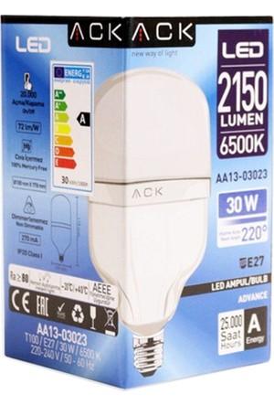 ACK 30W E27 6500K Beyaz Işık T100 Ampul - Ack