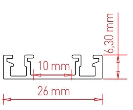 ACK AD45-91001 1m Siyah Sıva Üstü Slim Magnet Rayı