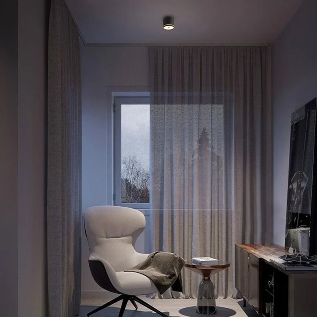 QAVUN Arte Line Sıva Üstü Downlight – Siyah