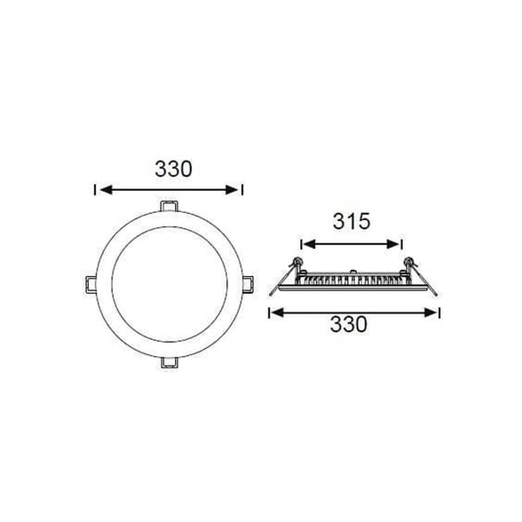 Jupiter 24W Sıva Altı Yuvarlak Led Panel Gün Işığı 3000K LD413