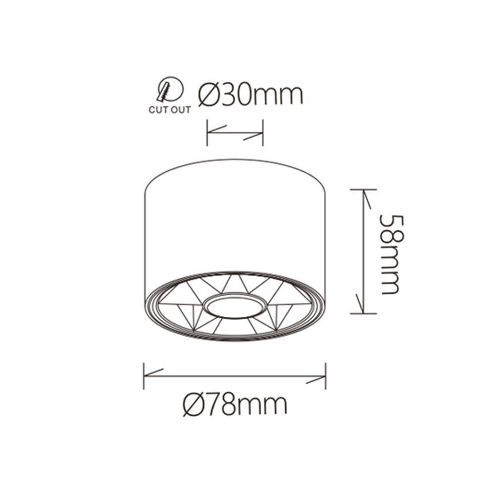 Jupiter Sıva Üstü LED Tavan Armatürü LC500 B&S - Jupiter