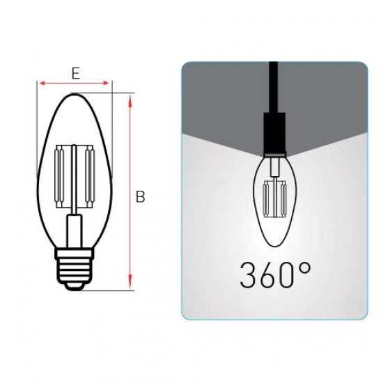 Panasonic E14 LED Filaman Rustik Lamba 4W 470lm 2700K