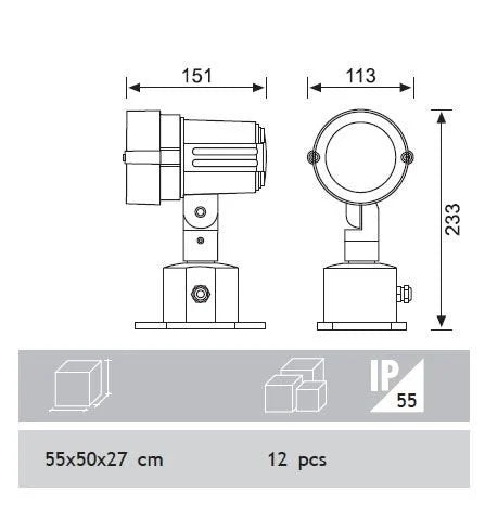 Jupiter 3000K Gün Işığı Antrasit 7W LED Bahçe Spot LG981