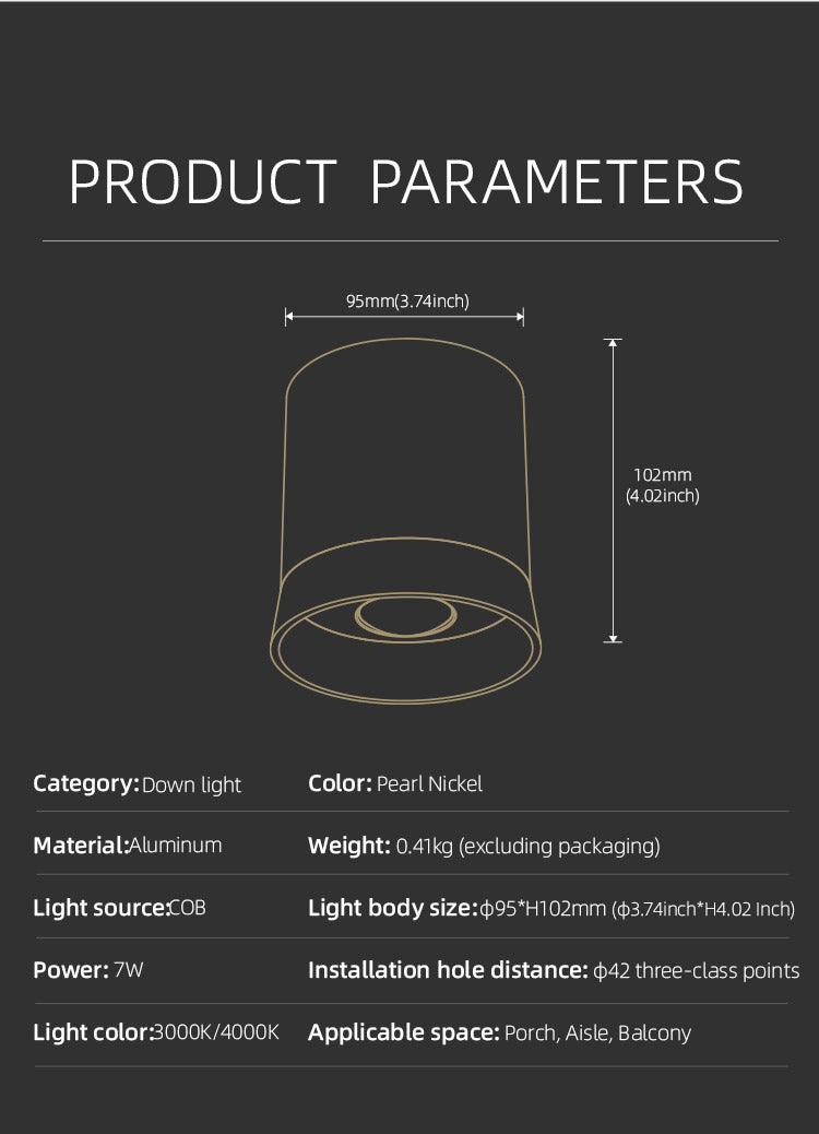 Qavun Arte Nikel Sıva Üstü Downlight - Qavun