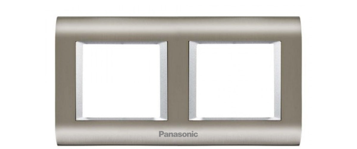 Viko Panasonic Thea 2x2M Sistema Inox+Metalik Beyaz Çerçeve